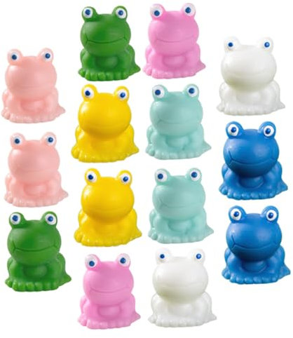DRESSOOS Figurines Miniatures De Grenouilles pour Jardin, Mini Sculpture en Résine Mate 14 Pièces Multicolores, Décoration Miniature pour Micro-Paysage, Ornement De Bureau Et Loisirs Créatifs