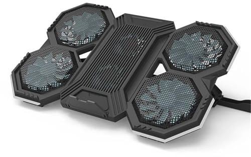 snabbkylfläkten Laptopkylare Sex fläktar Justerbar Gaming Vindhastighet Höjd RGB Bakgrundsbelysning USB-port 17 tum Laptop Kylplatta Kylplatta för Datorer(RGB version)
