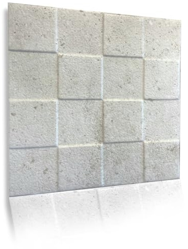 Polystyrol Paneele Weiße Betonoptik –Decken Wandverkleidung 50x50 cm – Leicht, Flexibel & Einfach zu Montieren – Moderne Dekopaneele für Innenraum 16 Stück (12027)