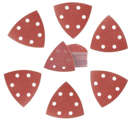 Ceeyoll, 60piezas, Lijas para Lijadora, Lijas, Papel de Lija, Reutilizable, Resistente al Agua y a la Humedad, Papel Lija Madera, Adecuado para Amoladoras Triangulares
