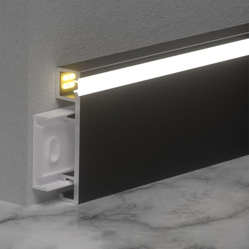 Plinthe murale en aluminium durable pour diffuseur de LED, solutions d'éclairage d'intérieur