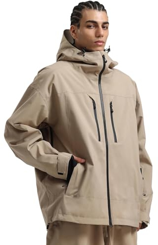 GSOU SNOW Men's Ski Jacket Snowboard Snow Coat Waterproof Windproof Insulated Winter Hooded Snow Sports Outerwear
