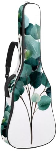 Gepolsterte Gitarrentasche mit Eukalyptus-Bouquet-Hintergrund, schützende Akustikgitarren-Abdeckung, Gigbag für E-Bass, Konzertgitarre, Mehrfarbig 02, 42.9x16.9x4.7 in, Lässiger Tagesrucksack