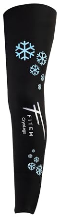 FITEM CRYOLEGS - Manga Gel Crioterapia & Presoterapia 1 Pierna - Alivio Piernas Pesadas, Dolor Muscular - Recuperación Deportiva - Frío o Caliente - Terapia 360°- Talla M