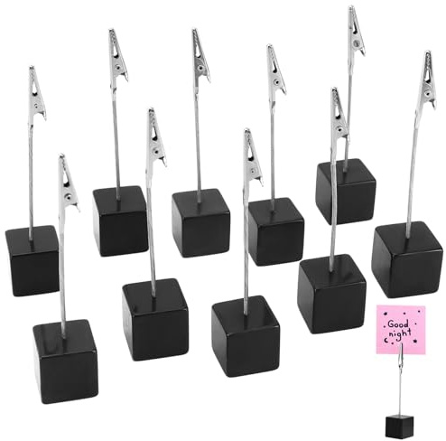 Simsky 10 Stück Fotohalter mit Klammern aus Holz, Tischkartenhalter & Postkartenhalter mit Memo Clip, Fotoständer für Bilder, Karten und Notizen - Ideal für Hausdekoration, Hochzeit, Party und Büro