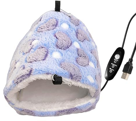 para Jaula Hamaca de Peluche con Temperatura Regulable para Muda | Calentador para Jaula Para Periquitos Agapornis y Ninfas en Reproduccion Sueño y Puesta de Huevos
