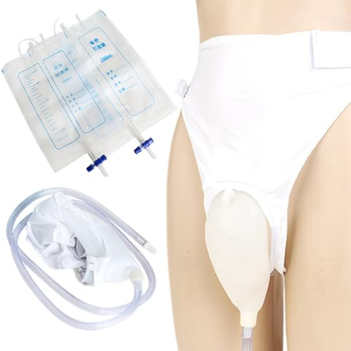 External Catheter for Women, Wearable Silicone Female Urinal for Bedridden with High-Elasticity Waist Belt, Reusable Portable Womens Urinal with 2 Pee Bags