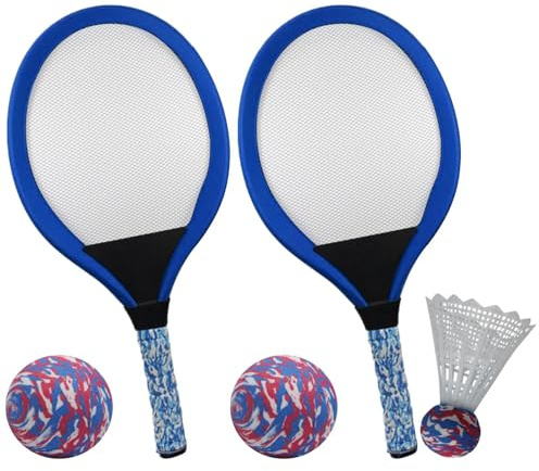 Tennis and Badminton Racket Outdoor Sport Kids Tennis Rackets | 1 Pair Beginners Teens Interactive Equipment with Ball for Primary School Kindergarten Beach Playground