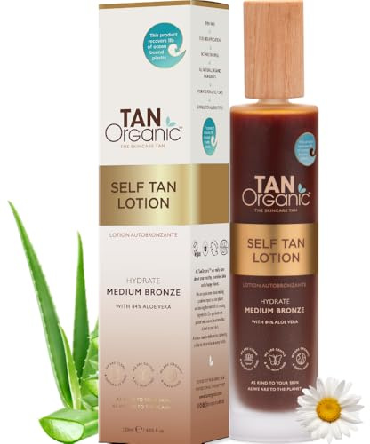 TanOrganic Lotion Auto-bronzante Faux Bronzage Certifiée Biologique Naturelle et Vegan 100 ml - Pour un Teint Éclatant Naturel - Ayez Bonne Mine à Tout Moment de la Journée