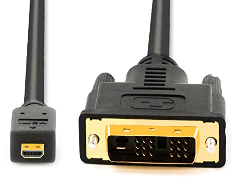 BIGtec 3m Micro HDMI auf DVI Kabel Adapter HDMI Micro D Stecker auf DVI-D Stecker Full HD für Monitor Beamer PC Computer TV Smart-TV Display
