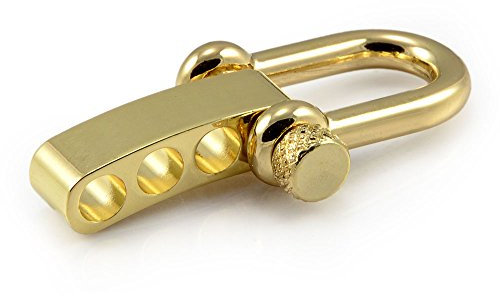 Ganzoo Schäkel aus Edel-Stahl, gerade, mit verstellbarem Dreh-Verschluss, 10er Set, DIY Arm-Band, nichtrostend, Ideal mit Paracord 550, Farbe: Gold