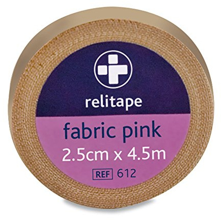 Reliance Medical 2.5 cm x 4.5 m Pink Relitape Fabric Elastic Strapping Tape