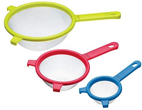 KitchenCraft Colourworks Feines Sieb-Set aus Edelstahl, 3-Teilig