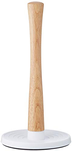 RIG-TIG by Stelton Z00087 Roll-It Küchenrollehalter, Gummibaumholz, Kunststoff, weiß, 31 x 16 x 16 cm