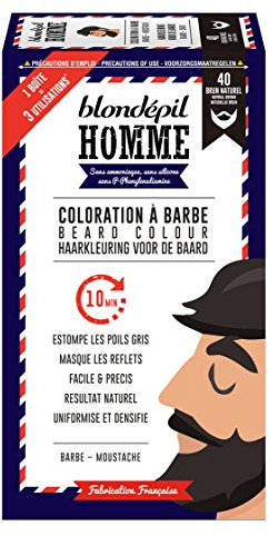 Blonde Homme Barborn Bart und Schnurrbart, natürliches Braun, 60 g, 2 Stück