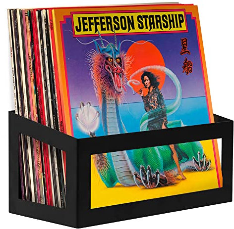 Hudson Hi-Fi Wandhalterung Schallplattenaufbewahrung Display für 25 Albums - Black Satin - 1 Stück