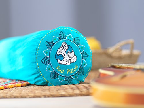 Soulpillow Rolle 130x22cm | Seitenschläferkissen | Meditationskissen | Relax-Kissen | inkl. Bezug: blau