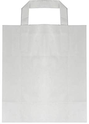 BAMI Papiertragetasche | Papiertasche | Tragetasche | Papiertüten | Einkaufstüte | Pappe, Braun, 22+11x28cm (70gr/m) | 250 Stück
