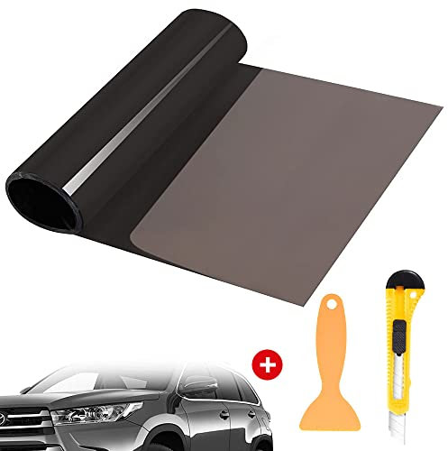 VOYAGO Scheinwerfer-Folie Gelb 30 * 120cm, Wasserdicht Auto Scheinwerfer Folie Tönungsfolie Nebelscheinwerfer (Schwarz)