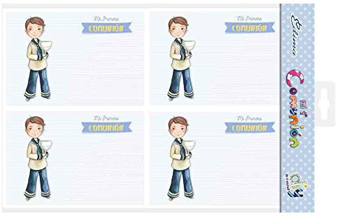 Pack 20 Invitaciones para Primera Comunión, Niño con Cáliz (DIY)