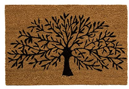 LOLAhome Felpudo Vintage de Fibra de Coco Natural de 40x60 cm (Arbol)