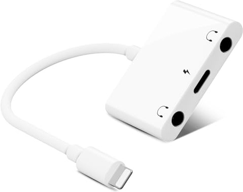 AMLLXEN Headphone Jack Adapter for iPhone, Dual 3.5mm Headphon Jack Adapter with Charging Splitter Compatible with iPhone 14/13/12/11/XS/XS Max/XR/X /8 /8plus/7/plus/i-Pad -Support IOS 10+
