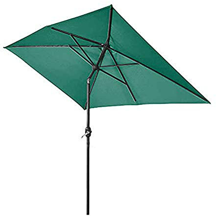 Green Bay 2x3m Patio Outdoor Umbrella Wind up Garden Parasol Sun Shade Aluminium Crank Tilt Mechanism (Green)