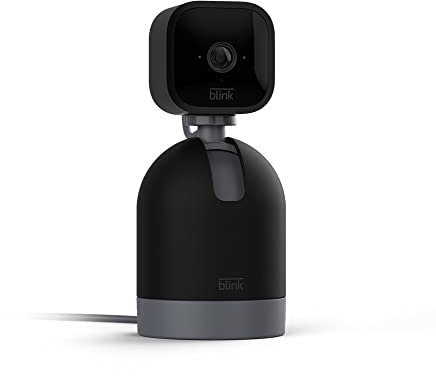Blink Mini Pan-Tilt Cámara | Cámara de seguridad inteligente orientable, interior, con enchufe, audio bidireccional, vídeo HD y detección de movimiento, compatible con Alexa (negra)
