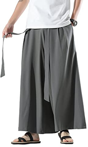 Seidarise Men's Wide Leg Casual Harem Linen Japanese Yoga Harem Pants Hip hop Joggers Baggy