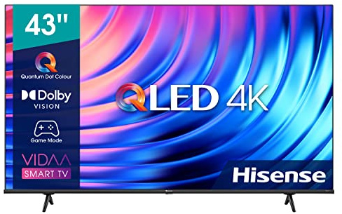 Hisense 43 QLED UHD 43E78HQ, Smart TV VIDAA 5.0, HDR Dolby Vision, VA, Controlli vocali Alexa, Tuner DVB-T2/S2 HEVC 10, lativù 4K