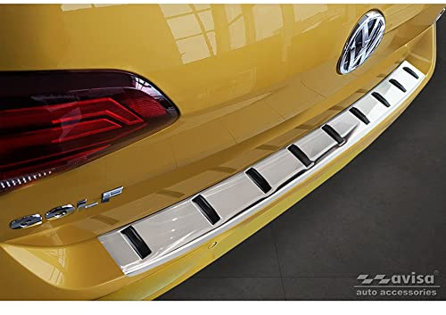 Avisa Edelstahl Heckstoßstangenschutz STRONG EDITION passgenau | kompatibel mit Volkswagen Golf VII HB 3/5-türer 2012-2017 & Facelift 2017-2019 - Silber