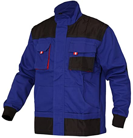 WORK IDEA arbetsjacka för män med flera fickor, slitstark kanvas, blå, XL