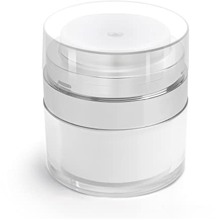 HOTUT Cream Jar Vacuum Bottle, 15ml Airless Pump Bottle, Refillable Travel Cosmetic Container, Moisturiser Dispenser (AM7-31PCS-RYG-15ml-FBA)