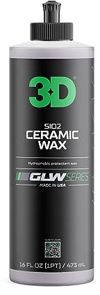 3D SiO2 Ceramic Wax, GLW Series | Ultra-Slick Gloss Finish on Paint | Hyper Hydrophobic | Protection | DIY Car Detailing | Easy Application | 16 oz