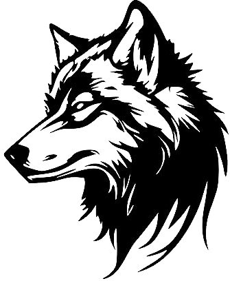 Autoaufkleber/Sticker/für Innen und Außen 28 cm schwarz Wolf Wölfe Porträt 03