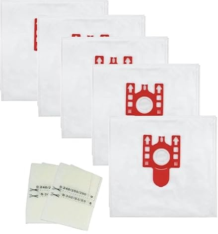 QUAILITAS Vacuum Cleaner Bags [Pack of 5] For Miele Vacuum Cleaner Bags for Cat & Dog,FJM Type Cloth Bags,Compatible with S6220 S6000 Series,Vacuum Cleaners Dustbags,3D Efficiency-Vacuum Accessories