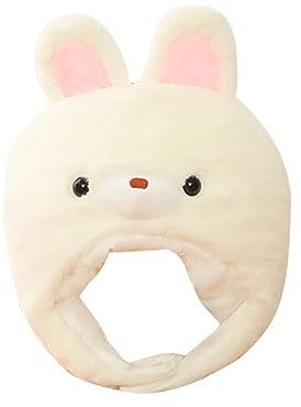 URFEDA Lustige Tiermütze Warm,Plüsch Hut Damen Plüsch Tier Ohr Hut,Hase hut Mit Ohren,Stofftierhut Tier Cosplay Hut Party Kopfschmuck Partyhüte Foto Requisiten für Kinder Mädchen Männer und Frauen