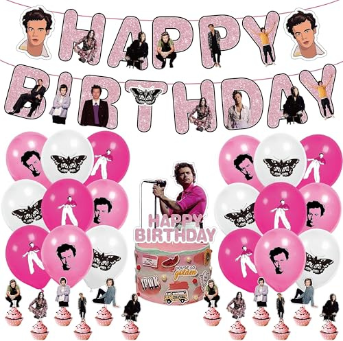 Singer Birthday Party Decorations, Singer Party Supplies Music Star Happy Birthday Banners Balloons Cupcake Cake Toppers Unsex Adult