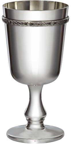 Zinn Kelch Keltische Band 300 ml Hell Poliert Beenden Sowohl Innen als auch Außen mit Feature Touchmark Möglich für Gravur