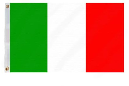 Drapeau italien Flagmax avec œillets - Durable - 150 cm x 90 cm - Drapeau de l'Italie - Drapeau de l'Italie de qualité supérieure pour l'intérieur et l'extérieur ou montrer que vous aimez l'Italie