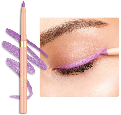 OULAC Lila eyeliner vattentät, torkbeständig matt ögonliner penna varar 24 timmar, högpigmenterad silkeslen roterande kajalpenna, vegansk (09) söt taro