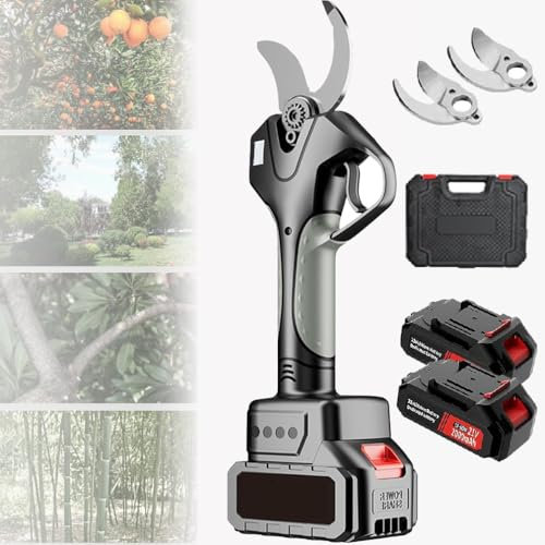 GAYAYAS Tijeras de Podar Eléctricas para Jardín, Tijeras de Podar de Largo Alcance de 45 mm, Tijeras de Podar Eléctricas a Batería para Setos, Arbustos y Huertos,WithoutPole