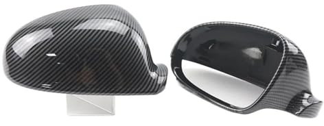 Auto Rückspiegel Kappe Abdeckung Für VW Für GOLF 5 6 Für Plus Für Jetta MK5 Für Passat B5.5 B6 Für EOS Ersatz Rückspiegel Abdeckungen Kappe Schwarz Carbon Faser Look Tür Spiegelkappen(Kohlefaser-Optik