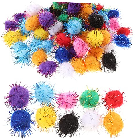 HAPINARY 100 Stück 20mm Flauschige Pompons Bastelbälle Aus Plüsch Für Selbstgemacht Dekorationen Kinder Bastelprojekte