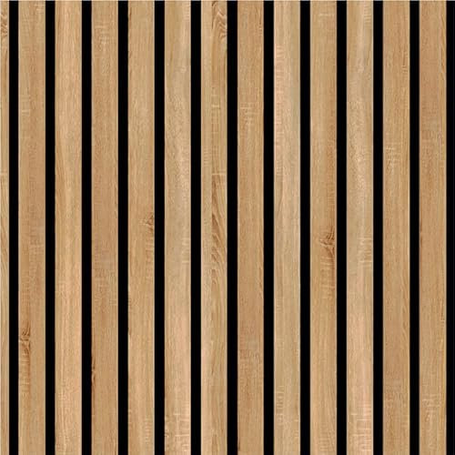 Panneaux muraux acoustique en bois MDF 3D, conviennent comme panneaux décoratifs, 1 pièce = 196 x 60 x 1 cm = 1,18 m²