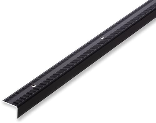 (13,03EUR/m) Aluminium Treppenwinkel 30 x 22 mm schwarz gebohrt 1180 mm Treppenkante Kantenprofil Trittstufe