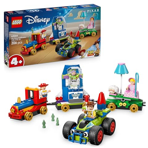 LEGO ǀ Disney and Pixar’s Partyzug und das Auto RC aus Toy Story - Mit Woody, Jessie, Porzellinchen und Buzz Lightyear Minifiguren – Kreatives Geschenk für Jungen & Mädchen ab 4 Jahren - 43264