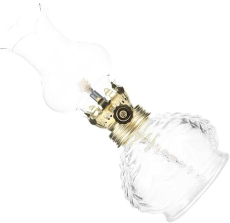 MAGICLULU Retro Glas Kerosinlampe Mit Klarem Lampenschirm Hitzebeständig Und Leicht Zu Reinigen Klassische Petroleumlampe Für Tischdeko Und Stimmungsvolle Beleuchtung in Wohnräumen Als