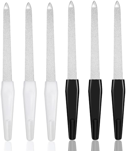 6 Stück Nagelfeile,Nagelfeilen Naturnägel, Profi Metall Nagelfeile Maniküre Nagelfeilen Set, Nail File,Maniküre Feilen, Nagelpfeile, für Maniküre und Pediküre (Schwarz+Weiss)