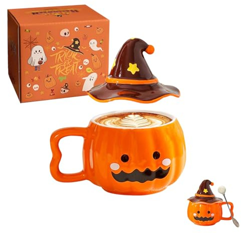 Tasse Citrouille Automne CéRamique,Tasse Automne 320 Ml,FêTe Des RéColtes Tasses Automnes,Mug Halloween CréAtif Et DrôLe,Mug Citrouille Parfaites Pour D'Halloween Ou Accessoires De FêTe D'Automne (B)